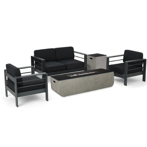 Latitude Run Walt Person Outdoor Seating Group With Cushions